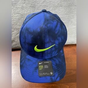 Nike Swoosh Flex Classic 99 Hat Cap Small Stretch Fit Blue Neon Golf Tennis